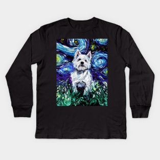 Westie Night Kids Long Sleeve T-Shirt